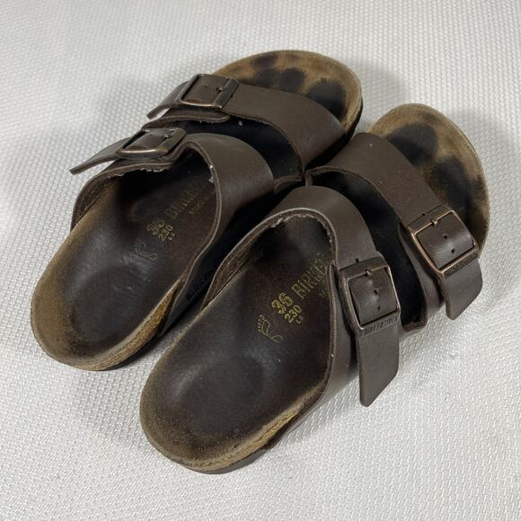 Birkenstock Arizona Mens 2 Buckle Soft Bed Real Leather Brown‎ Sandals 36/6 main image 10